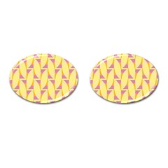 Yellow Pink Cufflinks (oval)