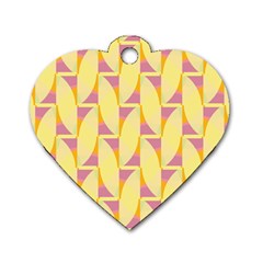 Yellow Pink Dog Tag Heart (two Sides)