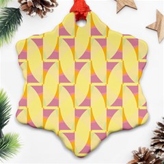 Yellow Pink Snowflake Ornament (two Sides)