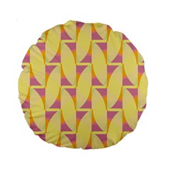 Yellow Pink Standard 15  Premium Round Cushions