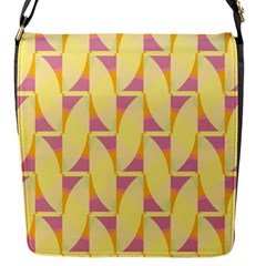 Yellow Pink Flap Closure Messenger Bag (s)