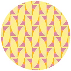 Yellow Pink Wooden Puzzle Round by HermanTelo