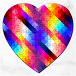 Abstract Blue Background Colorful Pattern Jigsaw Puzzle (Heart) Front