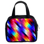 Abstract Blue Background Colorful Pattern Classic Handbag (Two Sides) Front