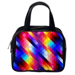 Abstract Blue Background Colorful Pattern Classic Handbag (Two Sides) Back