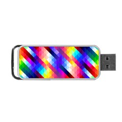 Abstract Blue Background Colorful Pattern Portable Usb Flash (two Sides)