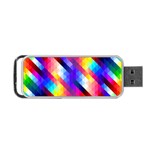 Abstract Blue Background Colorful Pattern Portable USB Flash (Two Sides) Front