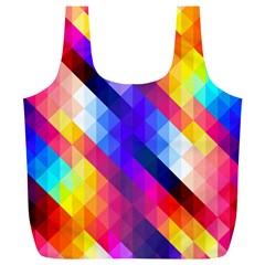 Abstract Blue Background Colorful Pattern Full Print Recycle Bag (xl)