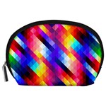 Abstract Blue Background Colorful Pattern Accessory Pouch (Large) Front