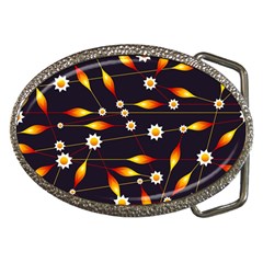 Flower Buds Floral Background Belt Buckles