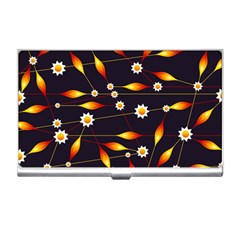 Flower Buds Floral Background Business Card Holder