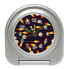 Flower Buds Floral Background Travel Alarm Clock