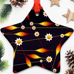 Flower Buds Floral Background Star Ornament (two Sides)