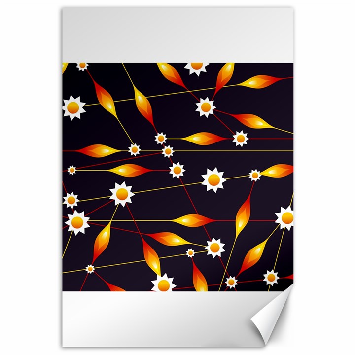 Flower Buds Floral Background Canvas 12  x 18 