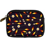 Flower Buds Floral Background Digital Camera Leather Case Front