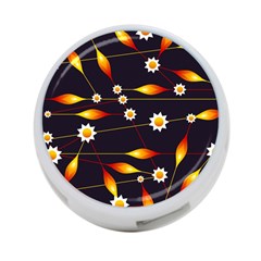 Flower Buds Floral Background 4-port Usb Hub (one Side)