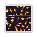 Flower Buds Floral Background Memory Card Reader (Square) Front