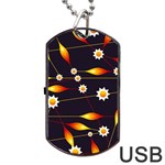 Flower Buds Floral Background Dog Tag USB Flash (One Side) Front