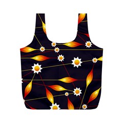 Flower Buds Floral Background Full Print Recycle Bag (m)