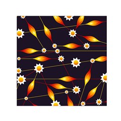 Flower Buds Floral Background Small Satin Scarf (square)