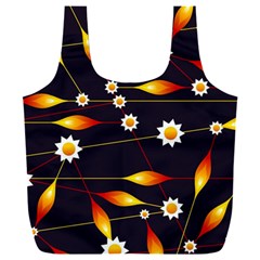 Flower Buds Floral Background Full Print Recycle Bag (xxl) by HermanTelo