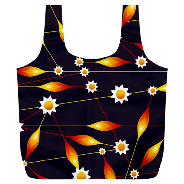 Flower Buds Floral Background Full Print Recycle Bag (XXXL)