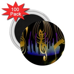 Background Level Clef Note Music 2 25  Magnets (100 Pack)  by HermanTelo