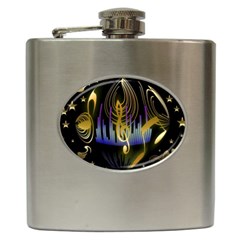 Background Level Clef Note Music Hip Flask (6 Oz) by HermanTelo