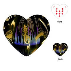 Background Level Clef Note Music Playing Cards Single Design (heart)