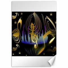 Background Level Clef Note Music Canvas 12  X 18  by HermanTelo