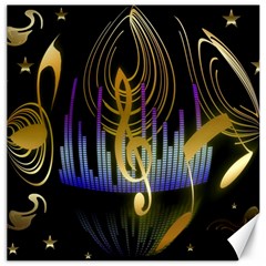 Background Level Clef Note Music Canvas 16  X 16 