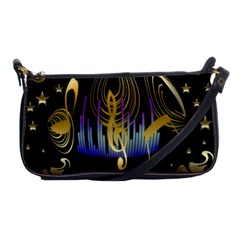 Background Level Clef Note Music Shoulder Clutch Bag by HermanTelo