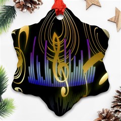 Background Level Clef Note Music Ornament (snowflake)