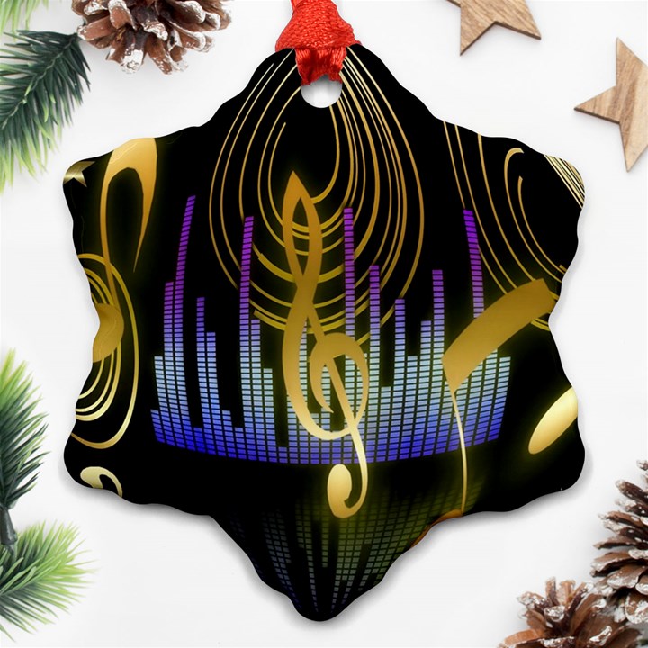 Background Level Clef Note Music Ornament (Snowflake)