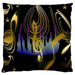 Background Level Clef Note Music Standard Flano Cushion Case (two Sides)