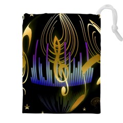 Background Level Clef Note Music Drawstring Pouch (5xl)