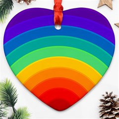 Rainbow Background Colorful Ornament (heart) by HermanTelo