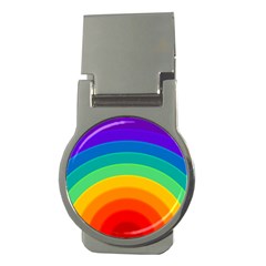 Rainbow Background Colorful Money Clips (round)  by HermanTelo