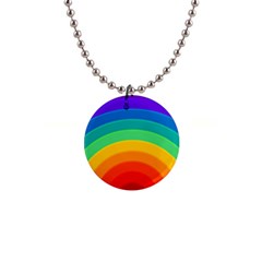 Rainbow Background Colorful 1  Button Necklace