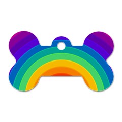 Rainbow Background Colorful Dog Tag Bone (one Side)