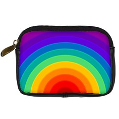 Rainbow Background Colorful Digital Camera Leather Case