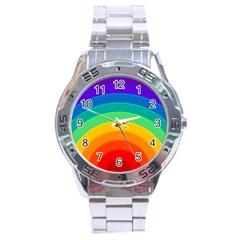 Rainbow Background Colorful Stainless Steel Analogue Watch