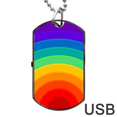 Rainbow Background Colorful Dog Tag Usb Flash (one Side)