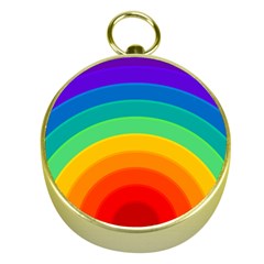 Rainbow Background Colorful Gold Compasses by HermanTelo