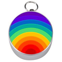 Rainbow Background Colorful Silver Compasses by HermanTelo