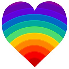 Rainbow Background Colorful Wooden Puzzle Heart by HermanTelo