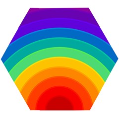 Rainbow Background Colorful Wooden Puzzle Hexagon by HermanTelo