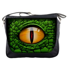 Scary Monster Reptile Eye Messenger Bag by trulycreative