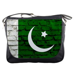 Brick Wall Pakistan Flag Messenger Bag by trulycreative