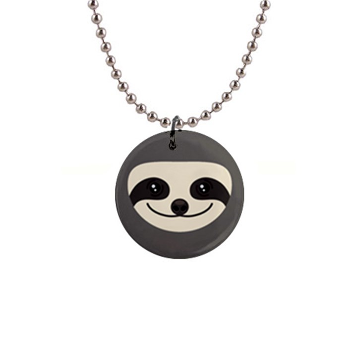 Funny Sloth 1  Button Necklace